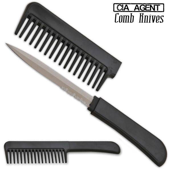 CIA Agent Comb Knife, Black/Silver