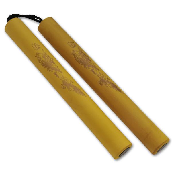 Foam Practice Nunchucks Yellow With Rope