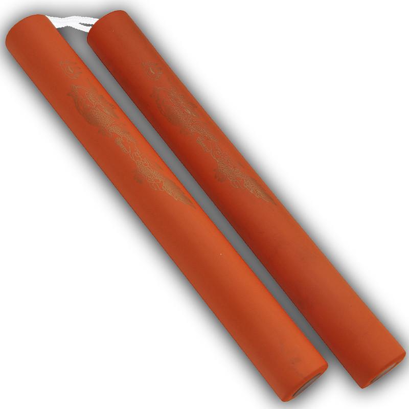 Foam Practice Nunchucks Orange With  Rope