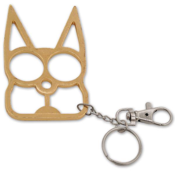 CAT SelfDefense Solid Steel Public Safety Keychain Knuckles, Gold