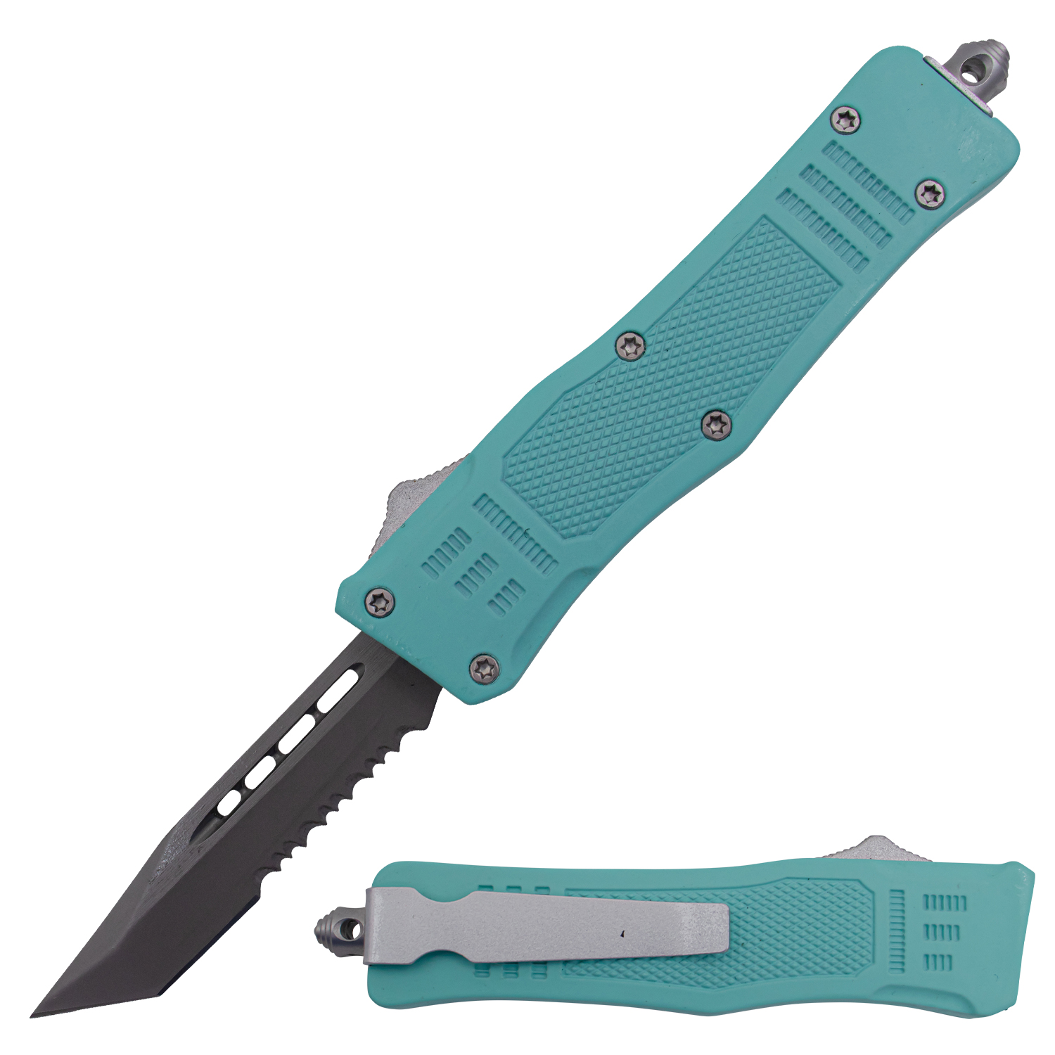 Covert OPS USA OTF Automatic Knife 7 Inch Overall Tanto Teal