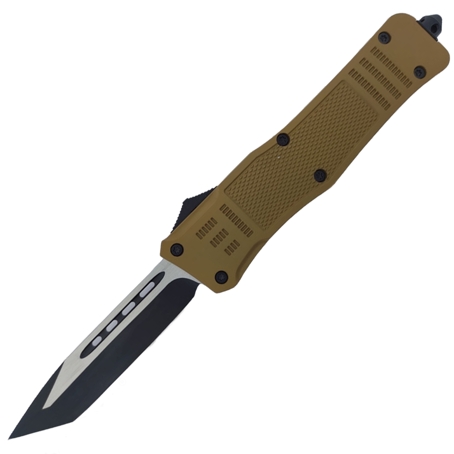 Covert OPS USA OTF Automatic Knife 9 inch Tan D2 Steel Blade Tanto