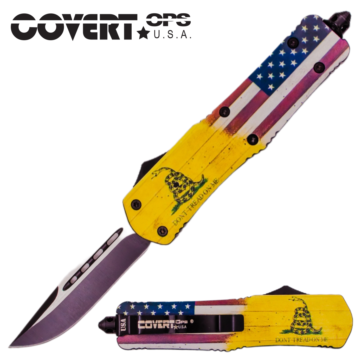 Covert Ops Automatic OTF 9 Inch Dagger Half Serration with Case DTOM DP