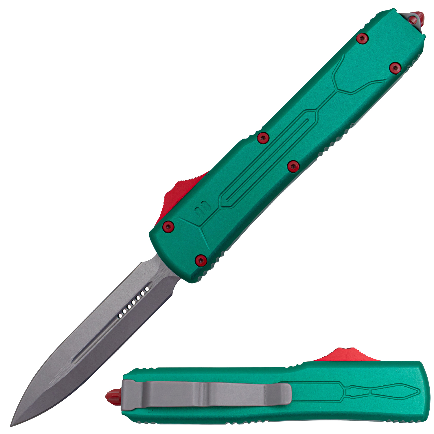 Covert Ops Dagger Verde Automatic OTF Stiletto Blade Green