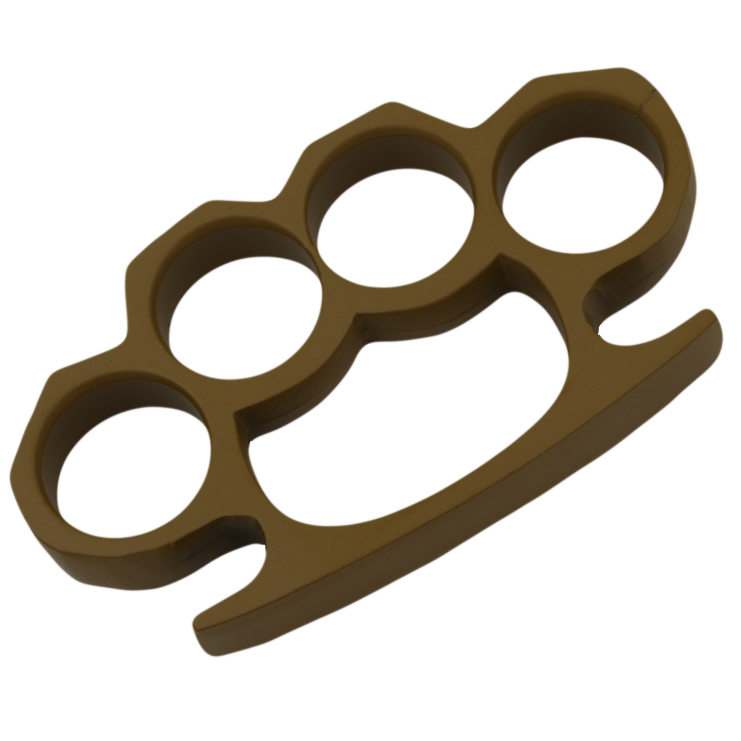 Crown Heavy Duty Solid Steel Brass Knuckles Tan