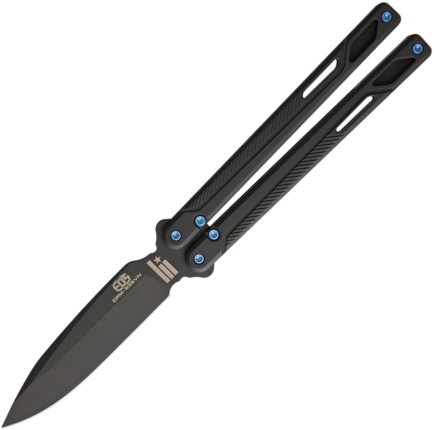 Black Serpent Butterfly Stainless Steel Blade Titanium Handle