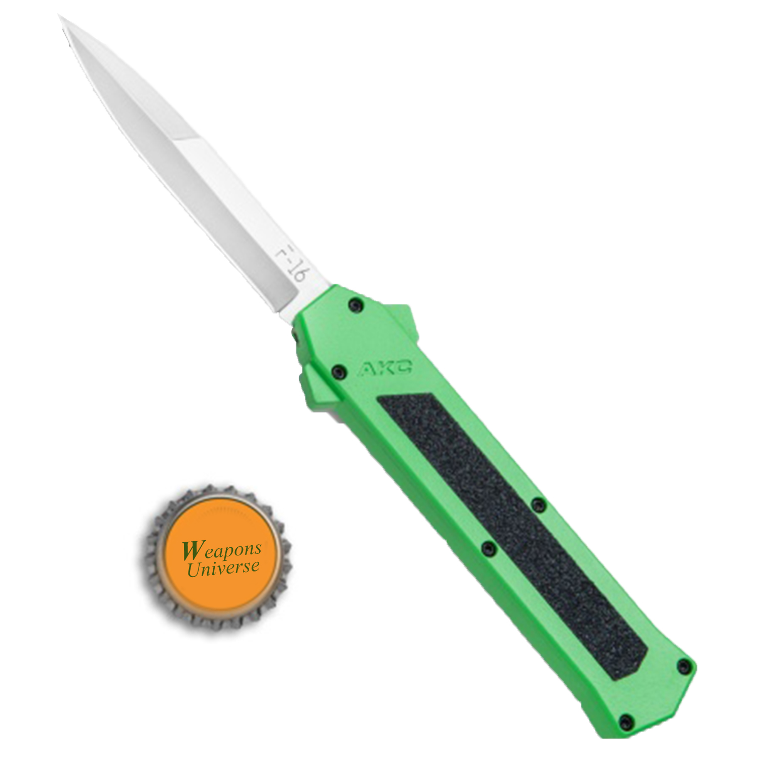 F16 Textured Handle Neon Green Bayonet OTF Automatic Knife