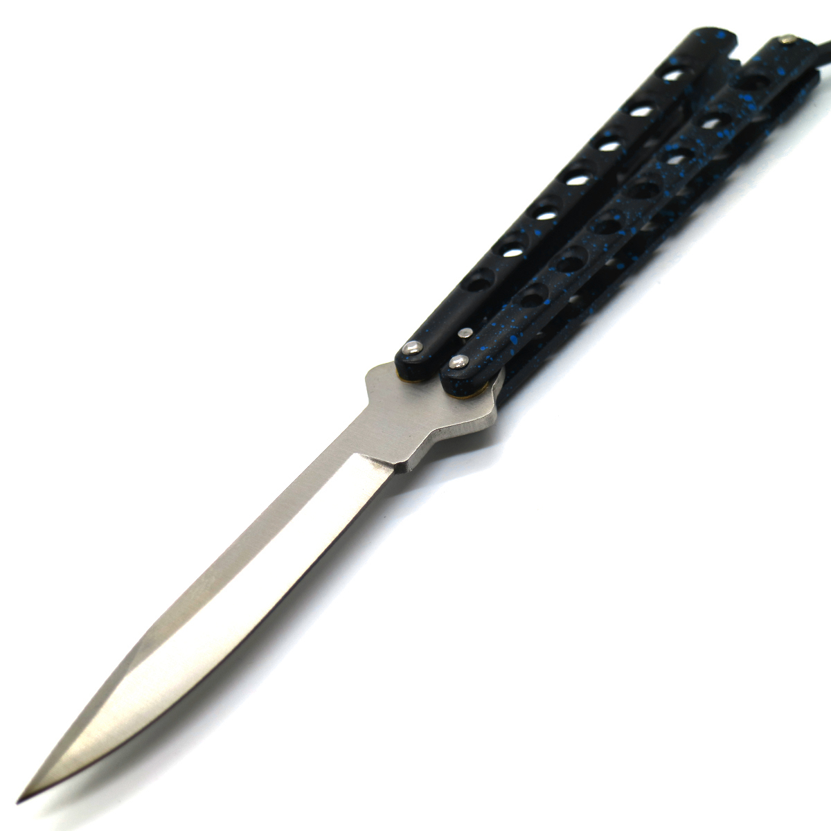 Heavy Duty State of the Art Bokeh Blue Balisong Butterfly Knife