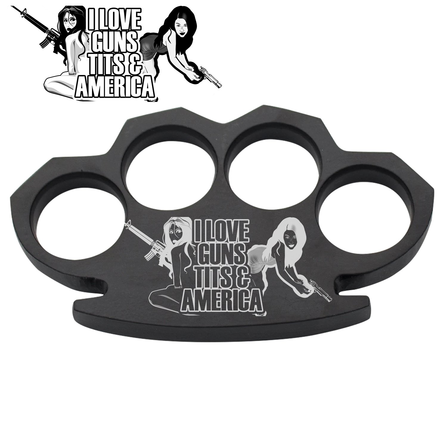I Love Guns T ts and America Steam Punk Black Solid Metal Paper Weight