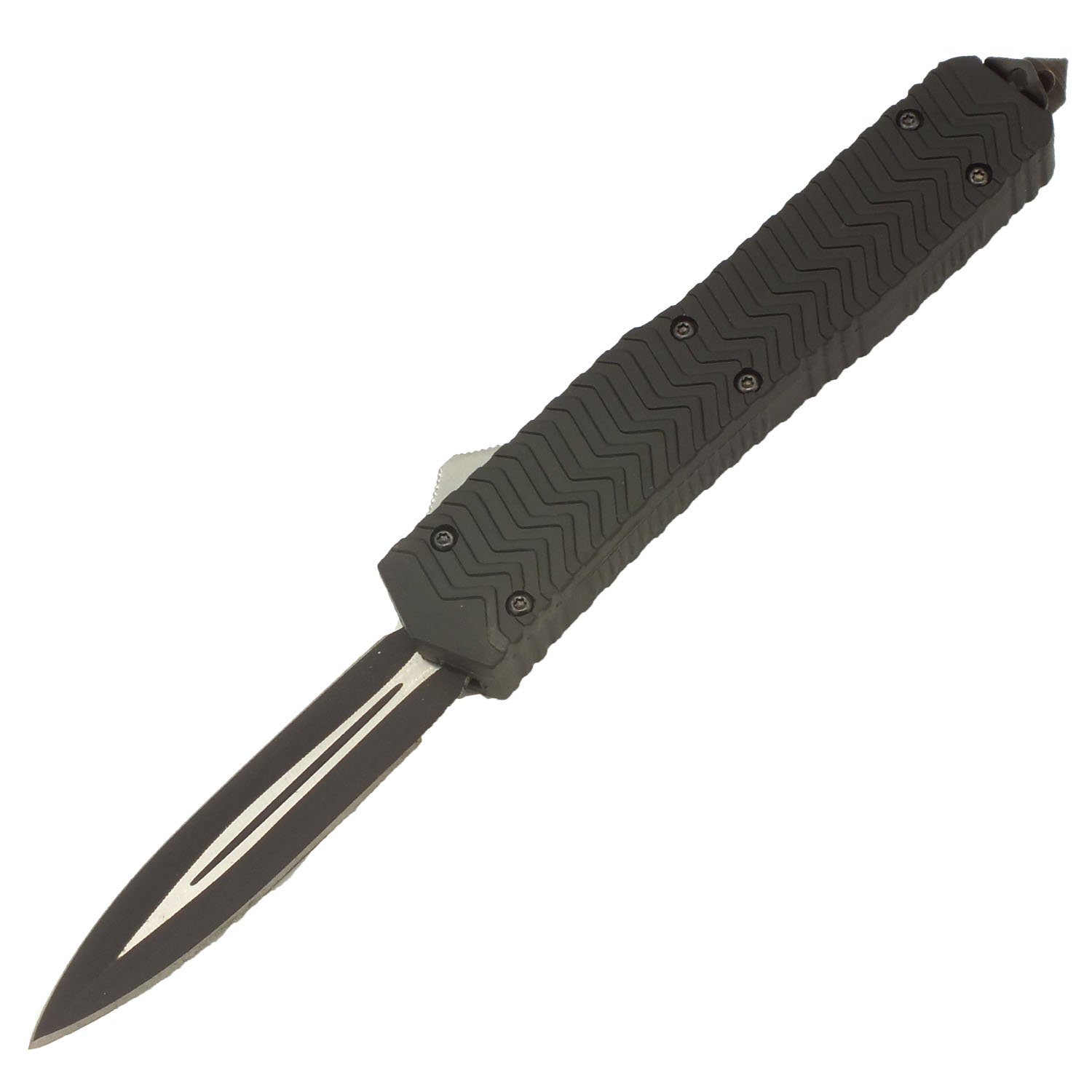 Black Night OTF Black Blade Spearpoint Knife