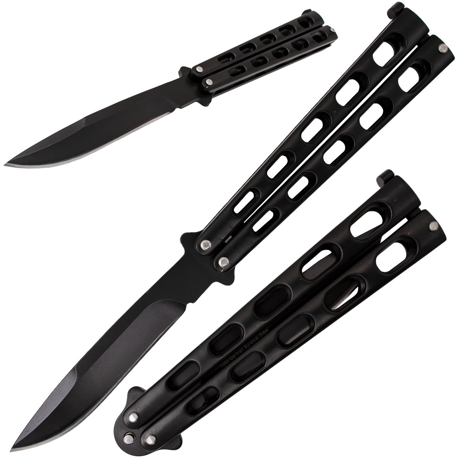 Industrial State of The Art Balisong Butterfly Knife Black