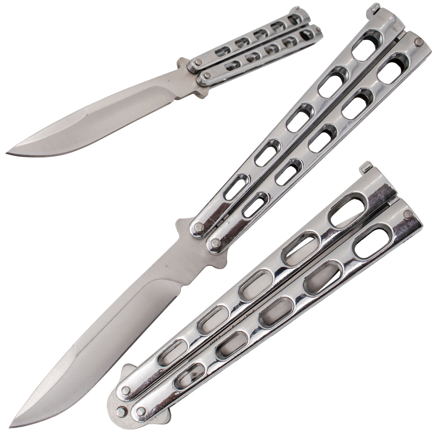 Industrial State of The Art Balisong Butterfly Knife Silver