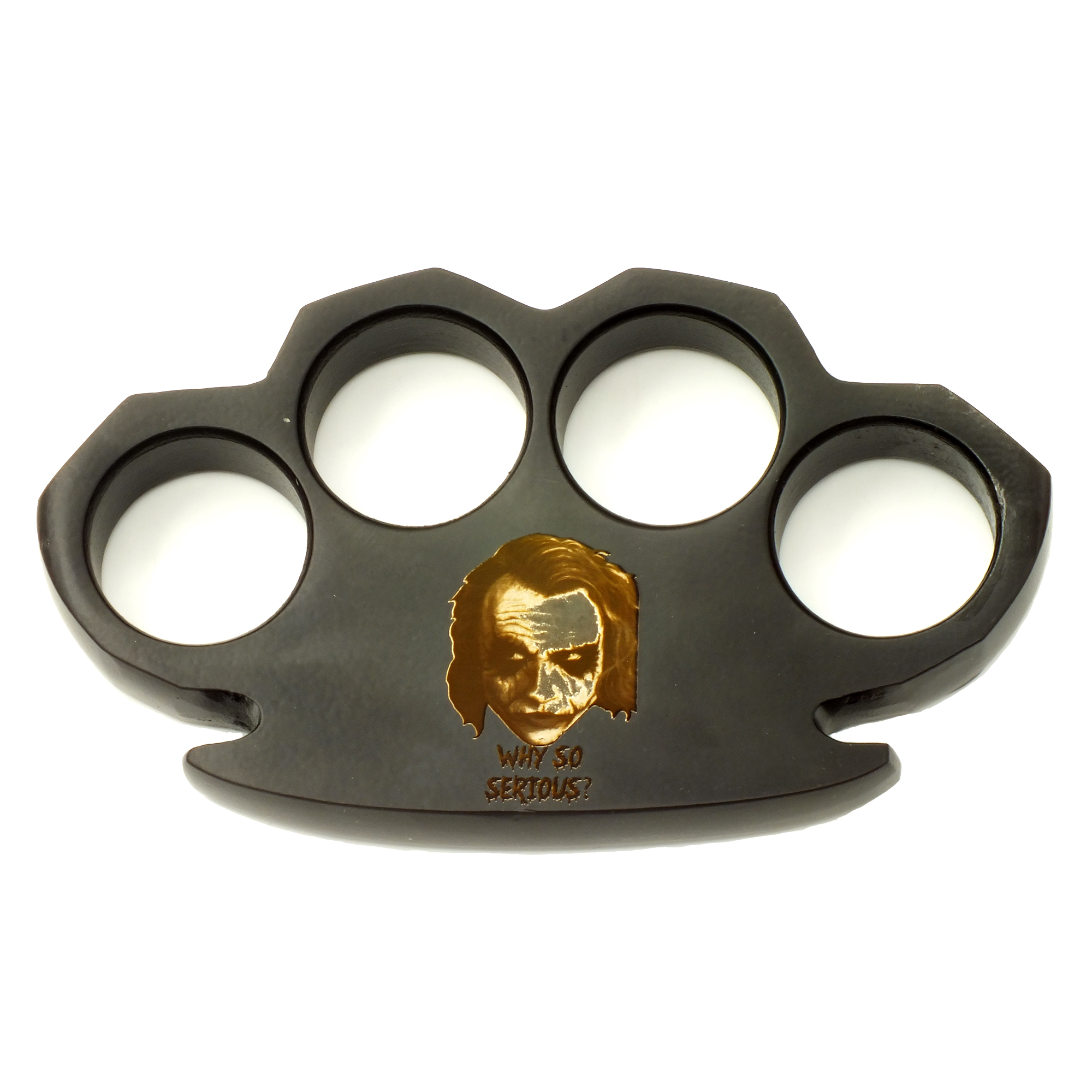 Joker Face Why So Serious Steampunk Brass Knuckle All Black