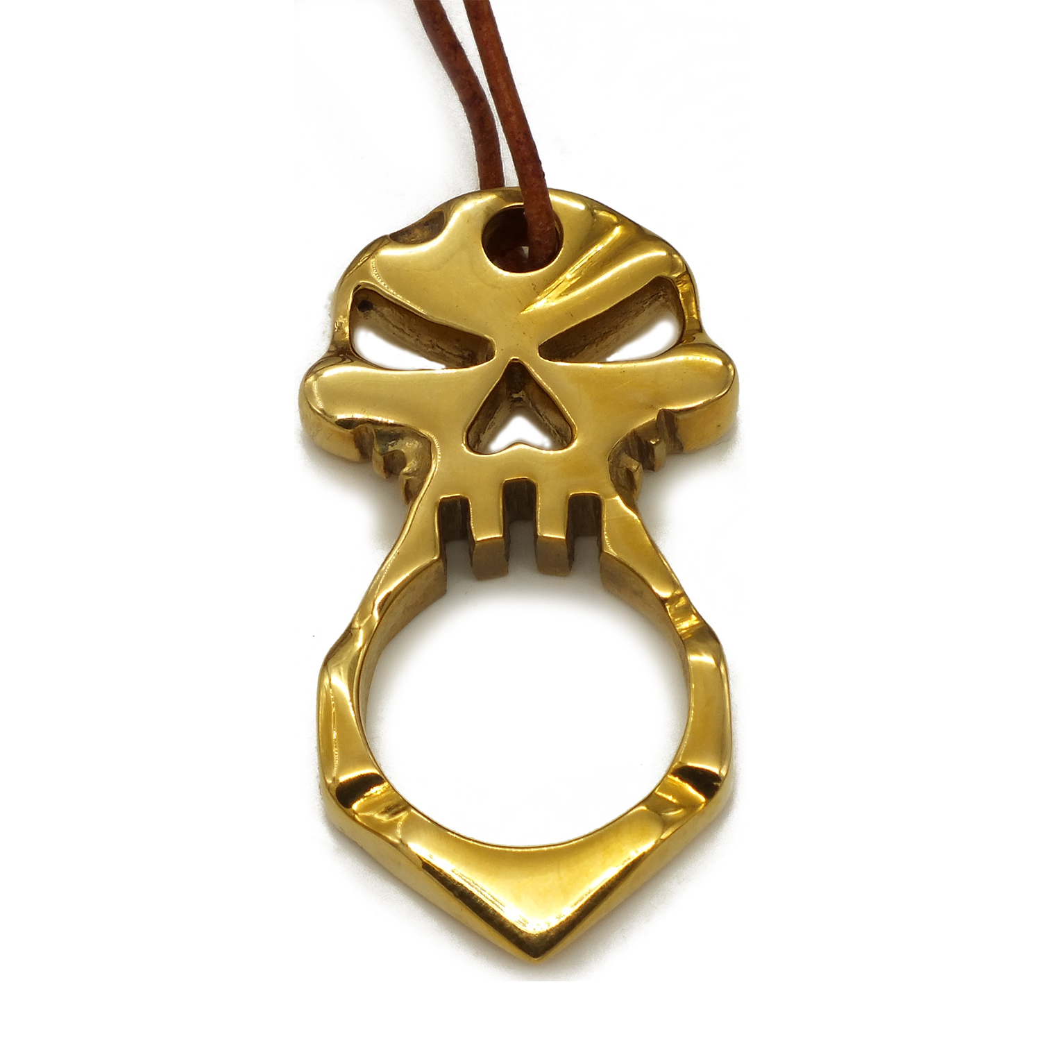 Pirate Skull Heavy Duty Solid Brass One Finger Knuckle