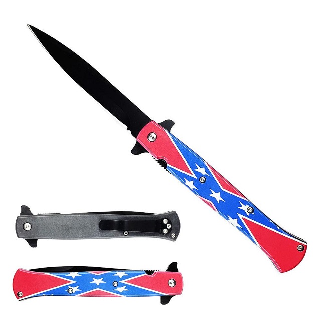 American Pride Confederate Flag Spring Assisted Folding Knife