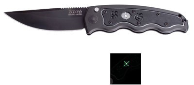 SOG-TAC Automatic Knife - Upswept Black Plain Blade SGST02