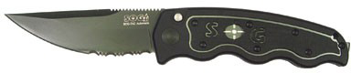 SOG-TAC Automatic Knife - Upswept Black Serrated Blade SGST03