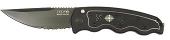 SOG-TAC Mini Auto Knife - Upswept Black Plain Blade SGST11