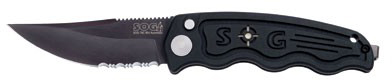 SOG-TAC Mini Auto Knife - Upswept Black Serrated Blade SGST12