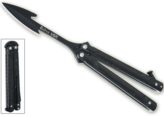 8 75 Inch Spear Point Cobra USA Folding Knife, A1BK