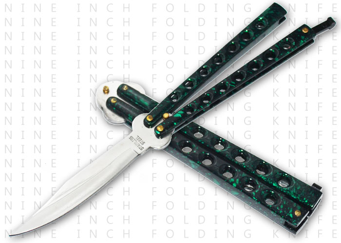 9" Green folding Knife 1-131-GR