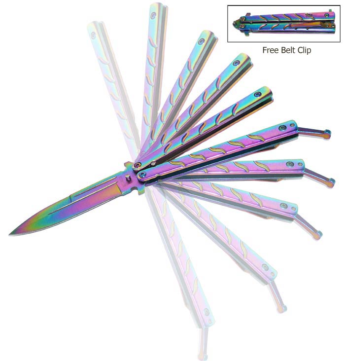 9" Rainbow Folding Knife, 15-RB