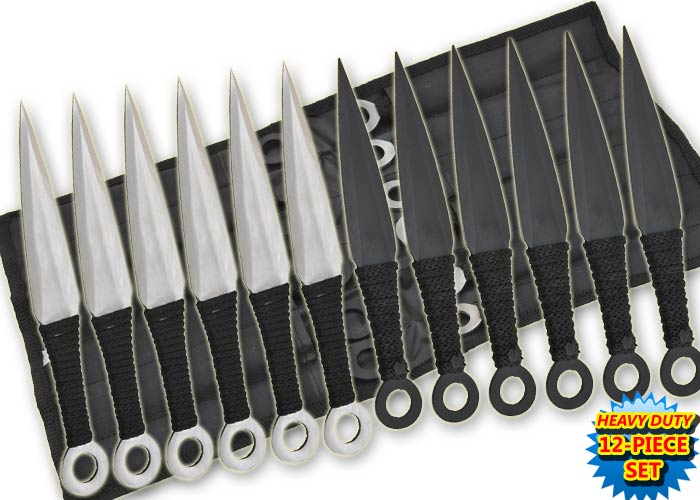 12 Pc Naruto Anime Throwing Knife set W/Case, TK-868-12-BS