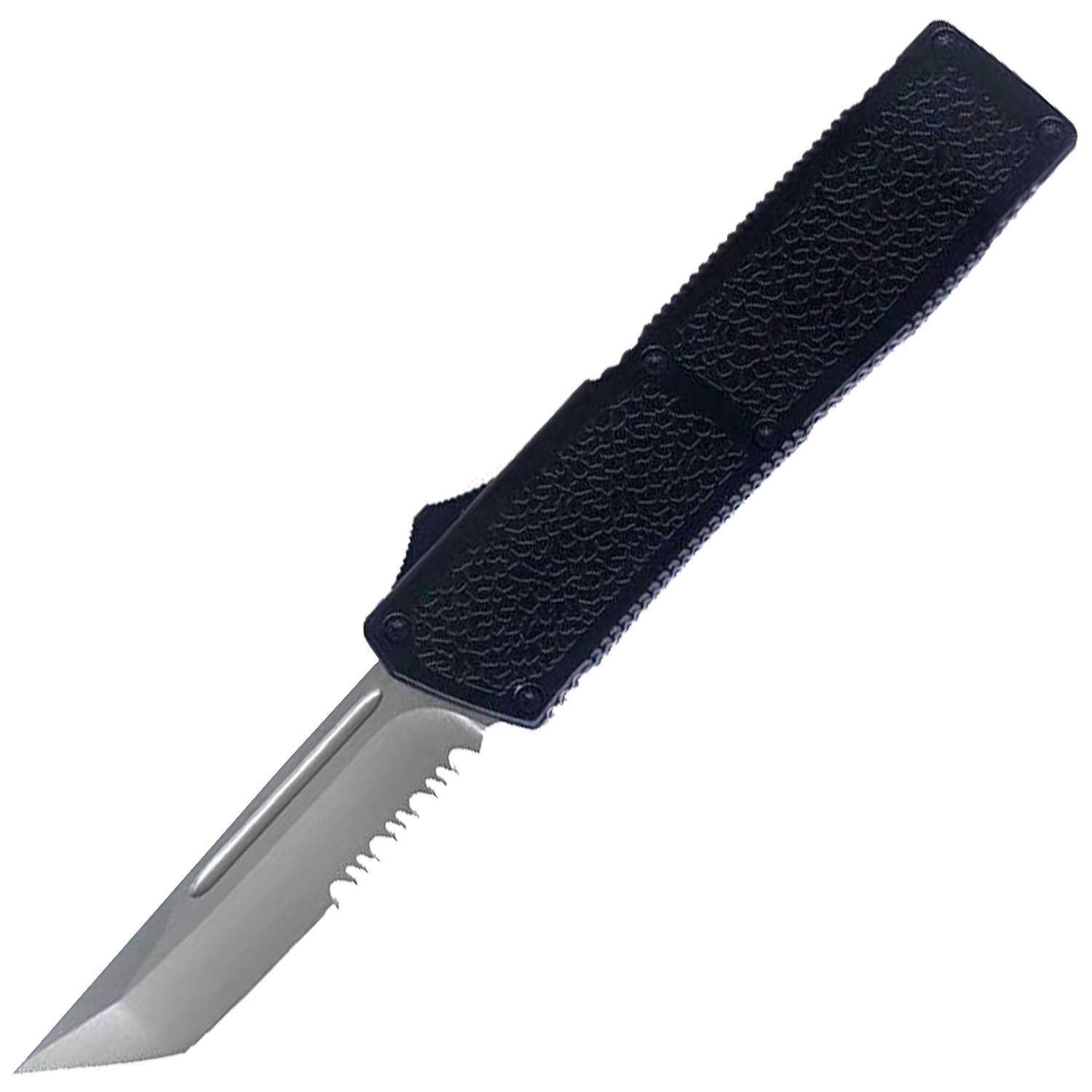 Lighting Action Assisted Knife Serrated Silver