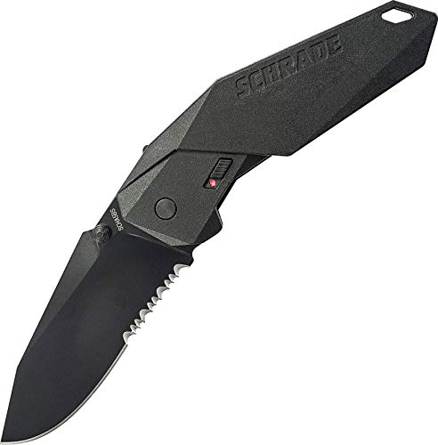 SCHRADE®M.A.G.I.C Assisted Opening Liner Lock Partially Serrated Folding Knife Black