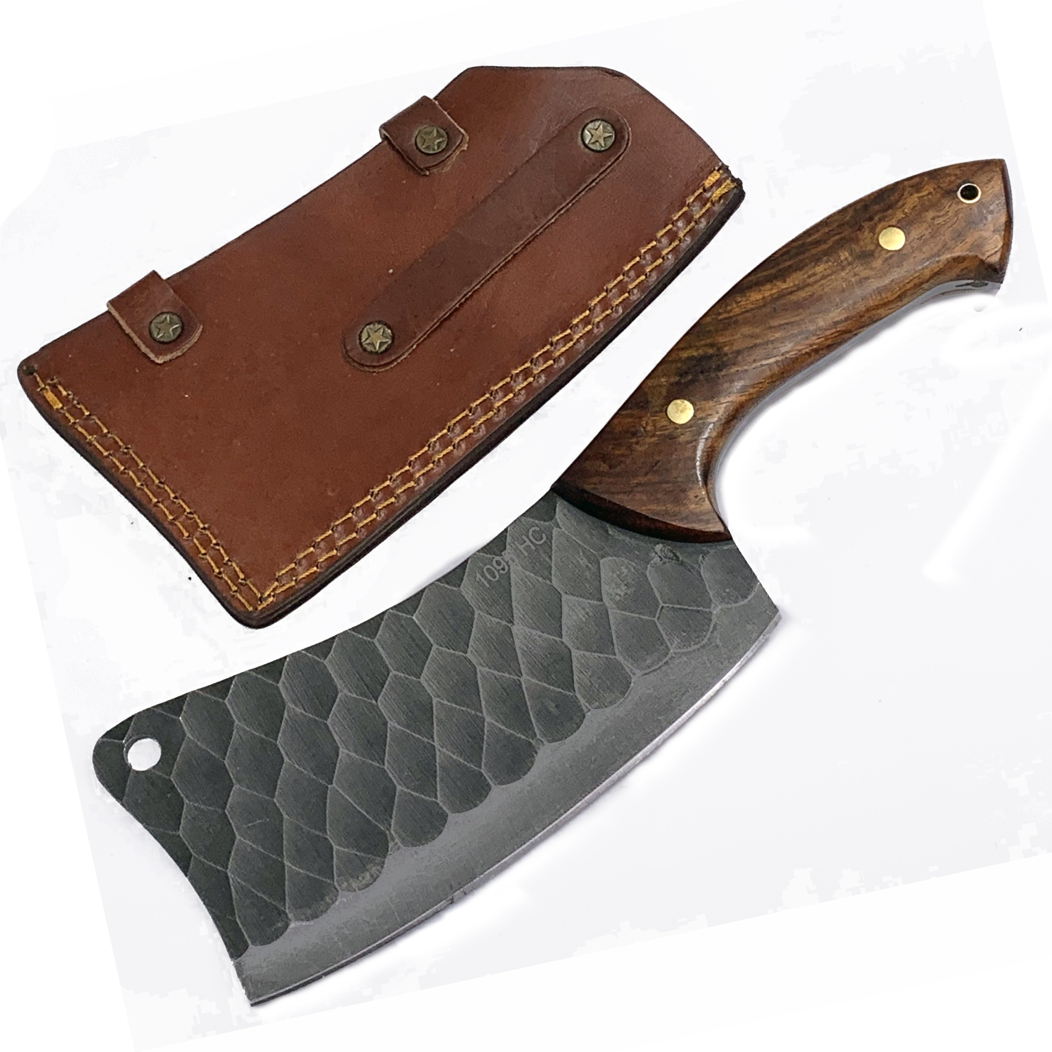 Hardwood Handle 12 inch Meat Cleaver with 1095 High Carbon Steel Full Tang Blade