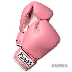 ProForce Leatherette Boxing Gloves - Pink w/White Palm, 8701