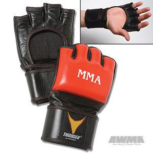 ProForce Thunder Leather MMA Gloves - Red/Black, 82019