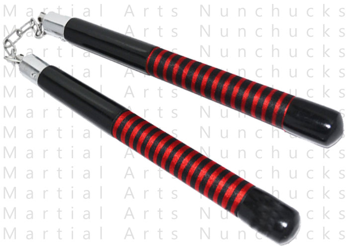 Martial Arts Nunchucks (Wood W/ Red Fabric) CLD054