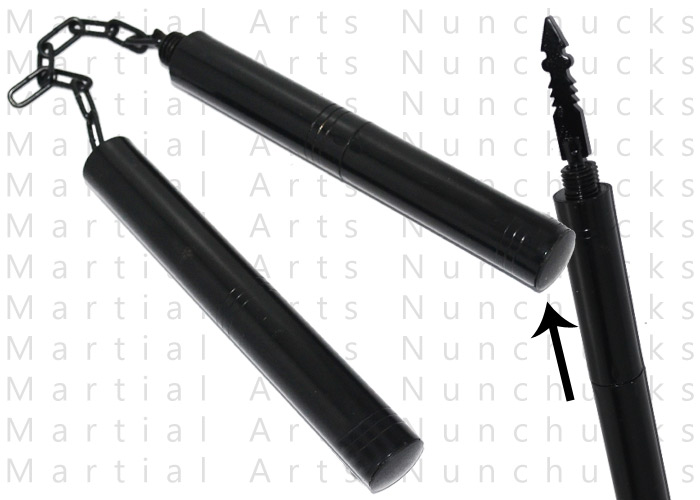 Martial Arts Nunchucks W/ Hidden Knife (Stainless Steel/Black) CLD071
