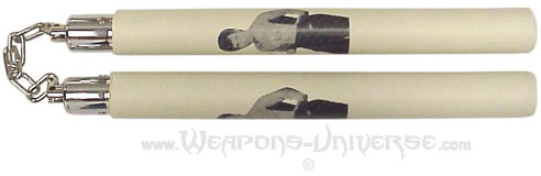 Nunchucks, Foam, Bruce Lee, White, Chain, NC232-WT