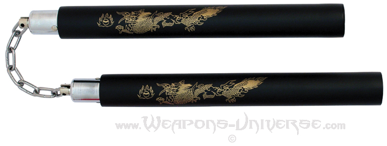 Nunchucks, Foam, Dragon, Black, Chain, 802-B