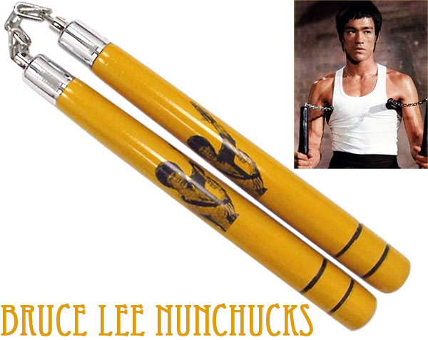 Nunchucks, Wood, Bruce Lee, Yellow, HP-1004-YBL