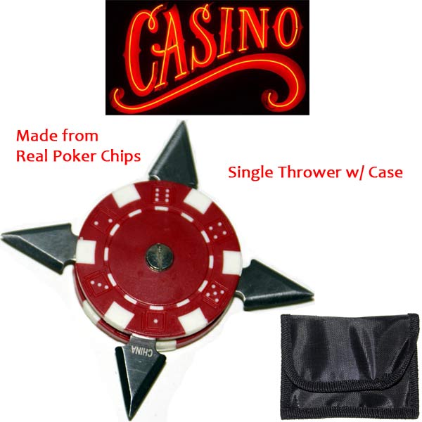 Casino Poker Chip Throwing Star, Red, 2.5"