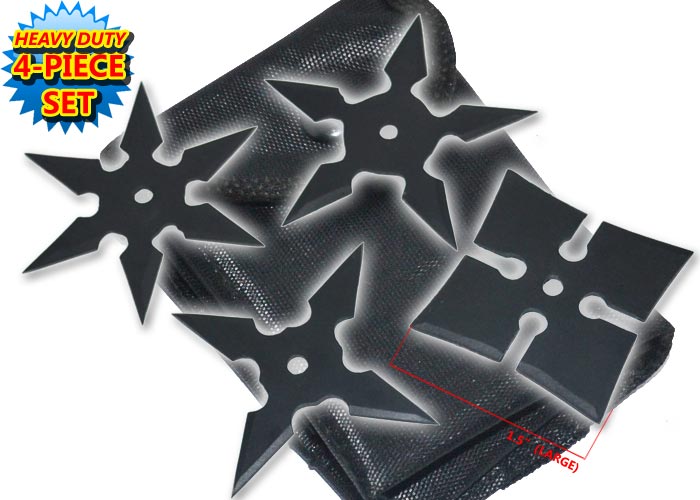 Four-Large-Ninja-Throwing-Stars-With-Case-JL4L-BK