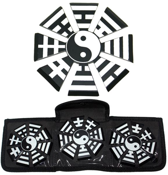 Tai Chi Fan Throwing Star Set, Black