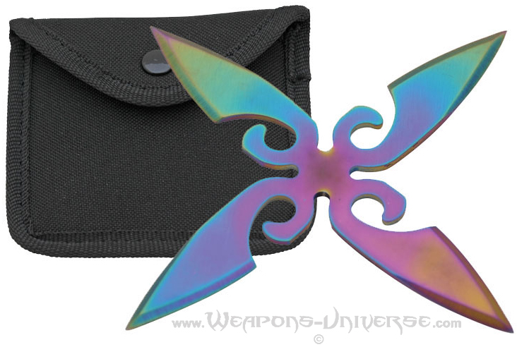 Whirlwind Throwing Star, Rainbow, 4 inches