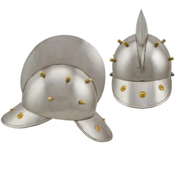 Medieval Kettle Hat Helmet with Real Brass