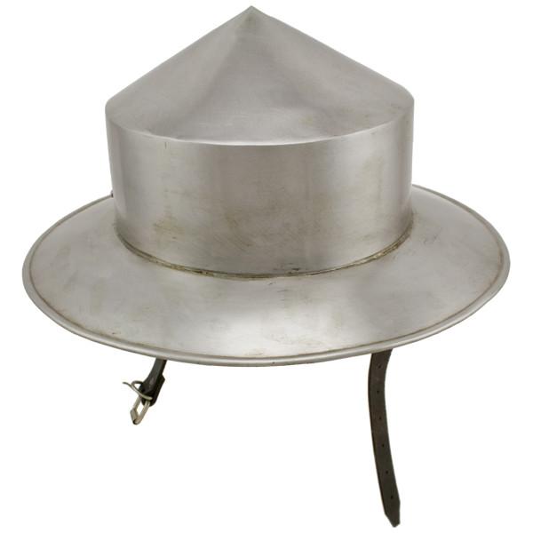 Medieval Silver Kettle Hat Helmet