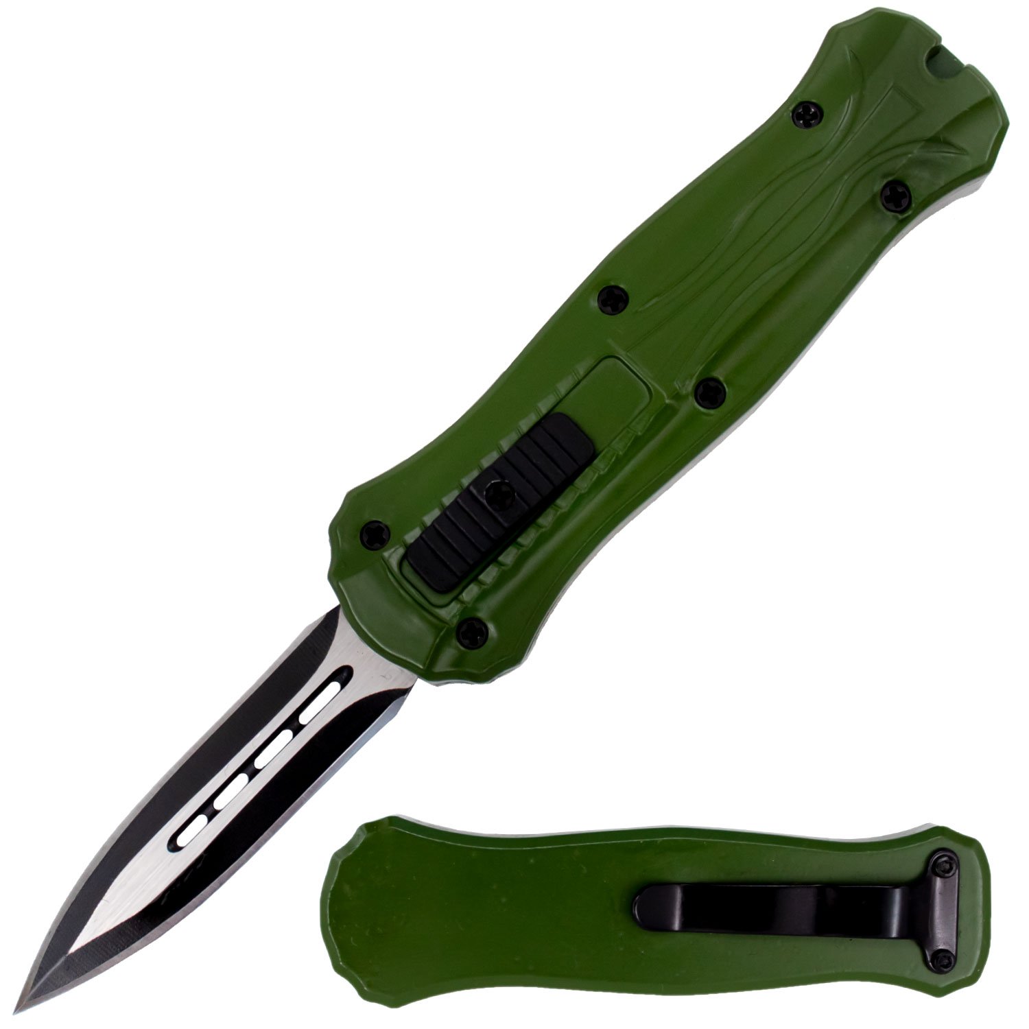 Miniature OTF Automatic Knife   Forest Green