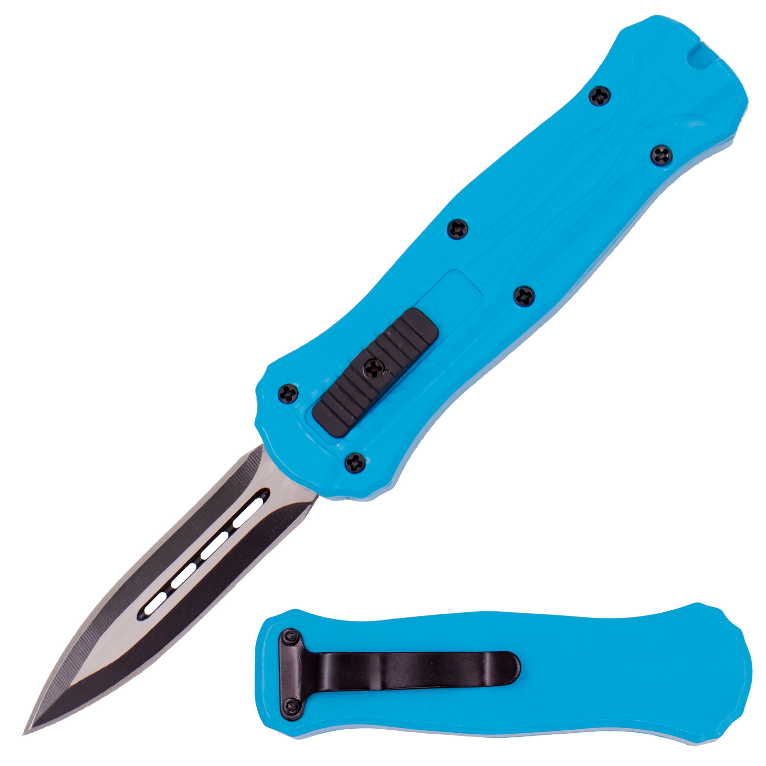 Miniature OTF Automatic Knife   Light Blue