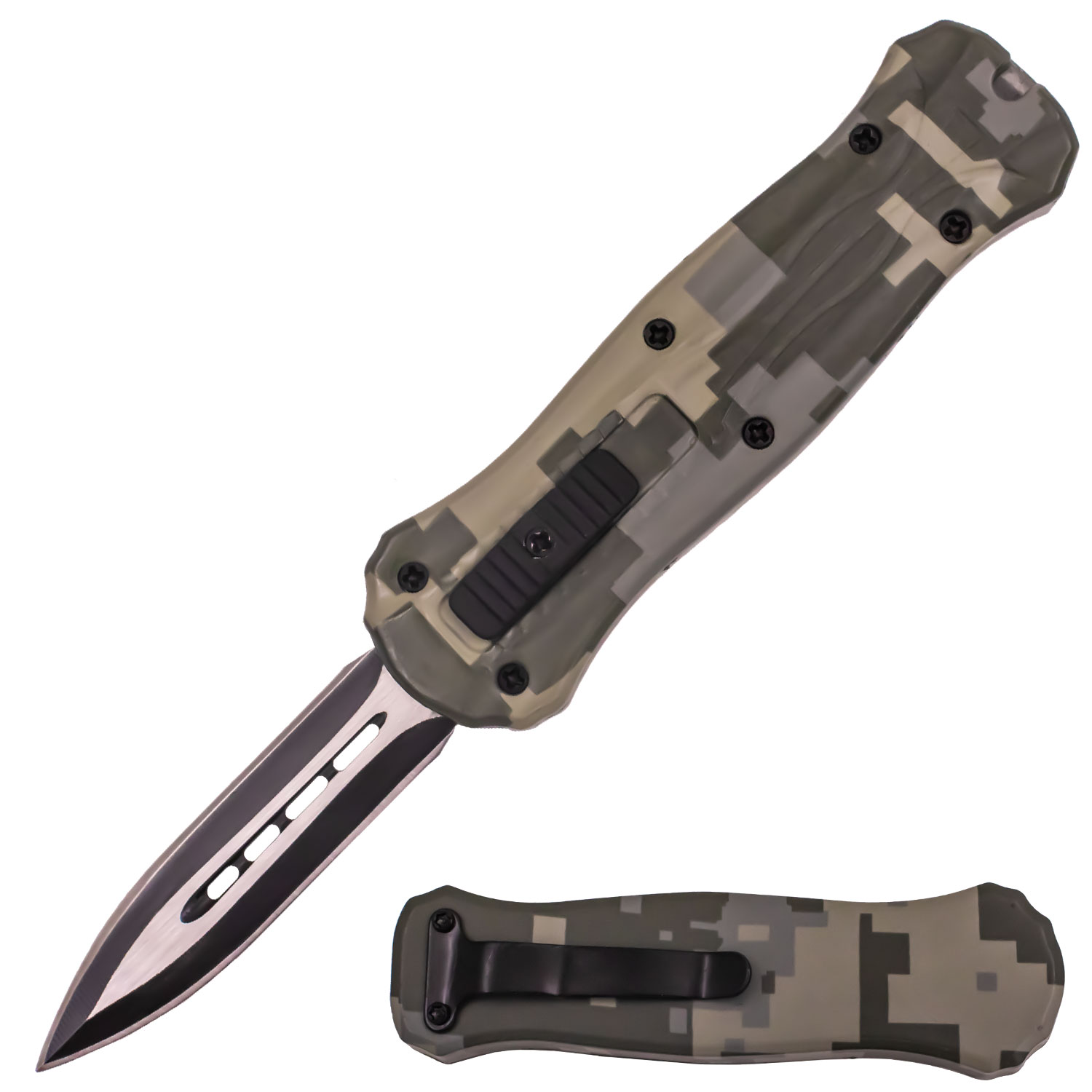 Miniature OTF Automatic Knife Digital Camo