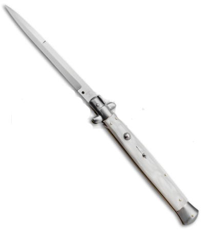 OG Godfather Italian Stiletto 13 Inch Switchblade White Pearl