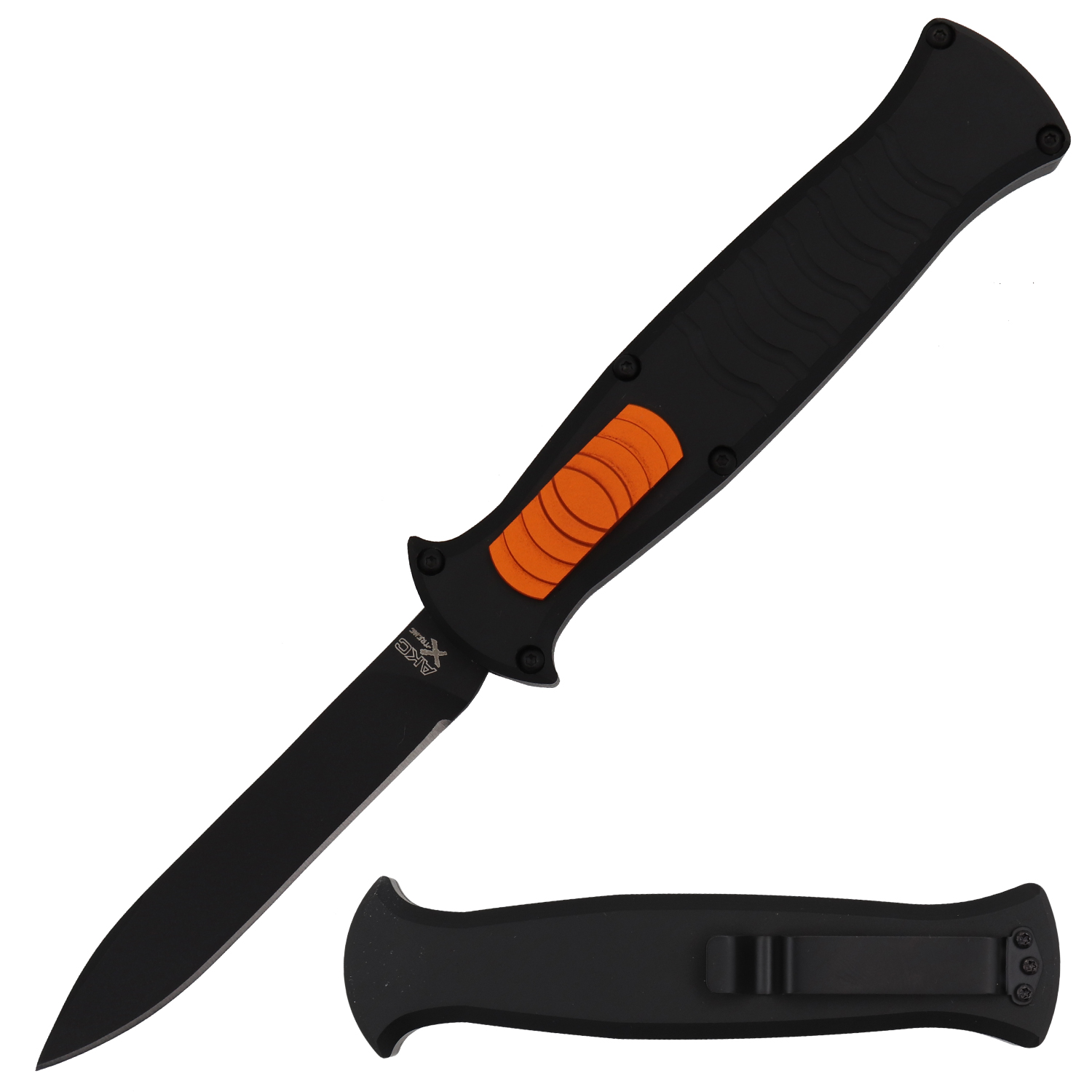 Out the Front Automatic Manic EVO Pocket Knife Orange