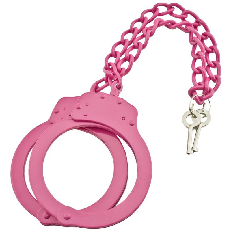 P 15906 Pink Leg Cuffs Solid Steel With Keys