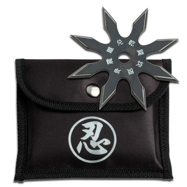 Perfect Point 8 Point Chinese Black Throwing Star with Nylon Sheath